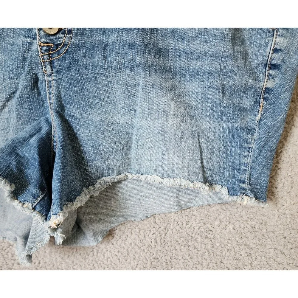 Torrid Women's Button Fly Stretch Denim Jean High Rise Shorts Distressed Size 22
